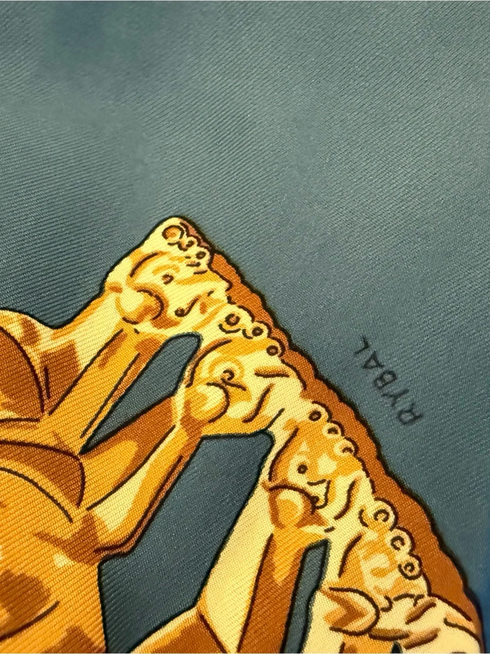 Authentic Hermès Les Cavaliers D'Or Silk Scarf 90 Teal Gold Vintage